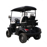 Voiturette de golf électrique 60V 2 places, noir élégant, avec batteries lithium/plomb-acide neuves, version améliorée, très demandée