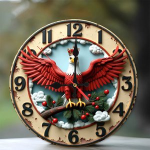 <b>Round</b> Wooden Wall Clock 25x25cm Traditional Roman Numeral Wood Wall Decor Home Study Room Decoration - Product Image 1