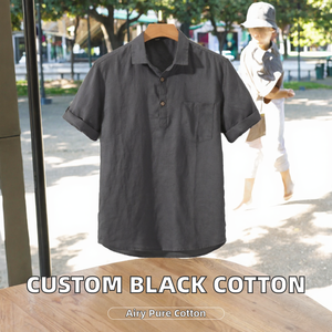 msf Custom <b>Linen</b> Cotton Casual <b>Men</b> Polo <b>Shirt</b> <b>Short</b> <b>Sleeve</b> Solid Knitted Breathable Pocket Summer Wear - Product Image 2