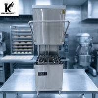Lave-vaisselle professionnel à passage direct, type hotte, automatique, pour restaurant, hôtel, cantine, cuisine