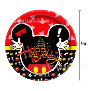 Perlengkapan Pesta Ulang Tahun Anak Bertema <span class=keywords><strong>Mickey</strong></span> Baru, Plastik Sekali Pakai, Dekoratif, Nampan, Gelas, Spanduk, Hiasan Gantung, Gaya Eropa - Product Image 5