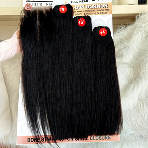 KEMY <span class=keywords><strong>capelli</strong></span> all'ingrosso <span class=keywords><strong>donna</strong></span> osso dritto vietnamita Remy <span class=keywords><strong>extension</strong></span> <span class=keywords><strong>capelli</strong></span> umani 3 + 1 doppio fascio disegnato 4*4 chiusura pizzo nero - Product Image 1