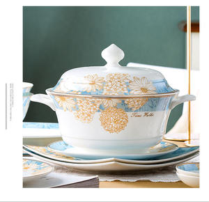 Platos Juegos de vajilla de porcelana Comedor Cerámica Nórdico Lujo Venta al por mayor 60 piezas Caja de regalo Minimalista Obsequios de moda - Product Image 3