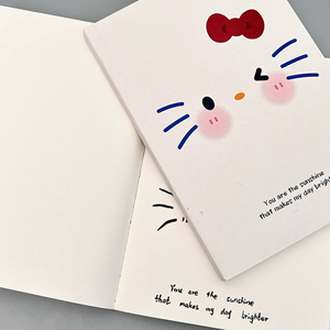 Nuevo Cuaderno de Notas con Tapa de Papel Cosida con Hilo, Diseño de Gato Adorable, A5, 100 Hojas - Product Image 4