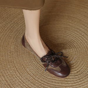 Xinzirain personnalisé décontracté femmes en cuir daim ballerines haute à lacets toile semelle plate - Product Image 3