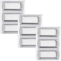 Porte-étiquettes à clipser autocollants en métal pour cartes, porte-étiquettes horizontaux en métal pour tiroirs de bureau et étagères
