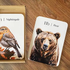 Animales Alfabeto Tarjetas Flash Montessori Flashcards Aprendizaje Temprano Tarjeta Flash - Product Image 1