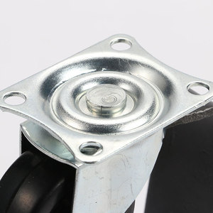 Rubber Swivel <b>Caster</b> <b>Wheel</b> 1.5 Inch Ball Bearing Soft Tread Black Floor Protection For Storage Racks Furniture Industrial Use - Product Image 3