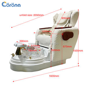 <span class=keywords><strong>Sillón</strong></span> de <span class=keywords><strong>Pedicura</strong></span> Spa <span class=keywords><strong>Profesional</strong></span> con Bañera de Hidromasaje para Pies, Respaldo Ajustable y Sistema de Chorro Sin Tubería para Salón de Belleza de Lujo - Product Image 4