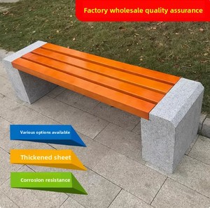 Modern Design Massief Houten Ijzeren Frame Waterbestendige Parkbank Lange Kruk Vierkante Stenen Stoel Voor Buitenpatio Villa Toepassing - Product Image 6