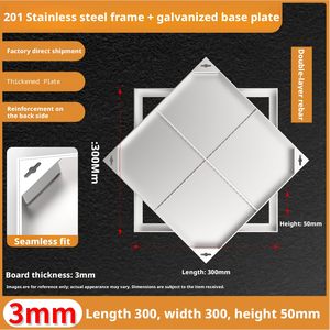 Tapa de alcantarilla invisible personalizable de acero inoxidable y tapa decorativa para desagüe - Product Image 3