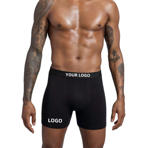 Sous-vêtements pour hommes en coton 92% et élasthanne 8% avec logo personnalisé OEM, taille plus, sublimation, boxer long à taille mi-haute - Product Image 1
