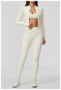 Leggings da Donna, Pantaloni Yoga a Zampa, Set Capri, Reggiseno da Donna Taglie Forti, Personalizza il Mio Logo su Giacca Yoga, Set Giacca Yoga - Product Image 5