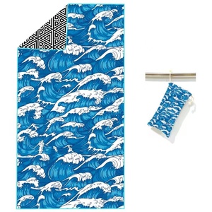 Serviette de plage légère en microfibre sans sable serviettes compactes minces absorbantes à séchage rapide grande serviette de voyage facile à emballer pour les vacances - Product Image 1