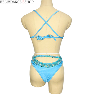 Samba carnevale cintura reggiseno in filo di pancia e collant perline a mano Passista concorso Cabaret Broadway Theater Mardi Gras, veline di Las Vegas - Product Image 2