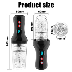 Copa de Masturbación Eléctrica Giratoria Inteligente con Pantalla Digital de Silicona ABS, 9 Frecuencias Telescópicas, 100% Impermeable, Vagina Realista - Product Image 6