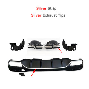 Diffuseur de lèvre de pare-chocs arrière noir PP avec embouts d'échappement pour <span class=keywords><strong>Mercedes</strong></span> Benz GLE <span class=keywords><strong>GLS</strong></span> classe W166 X166 GLE63 AMG SUV 2016 -<span class=keywords><strong>2018</strong></span> - Product Image 5
