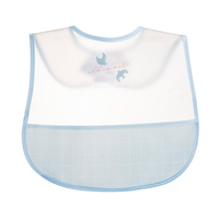 Bavoir d'alimentation en silicone réglable et étanche pour bébé, bavoir jetable souple, large poche attrape-aliments, mignon pour EVA