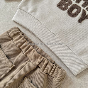 Conjunto de Ropa Casual para Bebés y Niños Pequeños, Sudadera y Pantalones con Letras MAMAS BOY en Viscosa, Diseño Personalizado de Fábrica Moq - Product Image 3