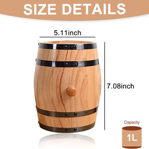 Botte in Legno per Whisky e <span class=keywords><strong>Birra</strong></span> da 1,<span class=keywords><strong>5</strong></span>/3/<span class=keywords><strong>5</strong></span>/10 <span class=keywords><strong>Litri</strong></span> per Conservazione di Alcolici Vintage Ecologica con Logo Personalizzato - Product Image 2