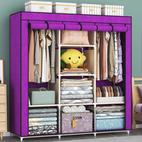 Vente en Gros Armoire Chambre Enfant Meuble Rangement Penderie Simple en Tissu Portable pour Vêtements