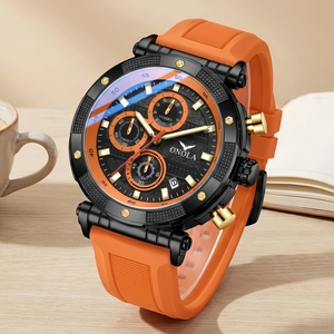 Nuovo Orologio di Lusso da Uomo di Alta Gamma Resistente all'Acqua, Cronografo Multifunzione di Moda con Cinturino <span class=keywords><strong>in</strong></span> Silicone Impermeabile, Orologio al Quarzo all'Ingrosso - Product Image 3