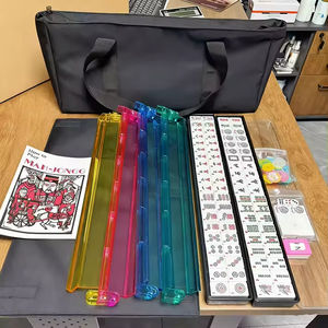 Wholesale 166 Pcs Starter Ivory American Mahjong <strong>Majong</strong> Tiles <strong>Set</strong> with Carrying Bag 4 Mahjongg Rack Pushers Counting Chips - Product Image 3