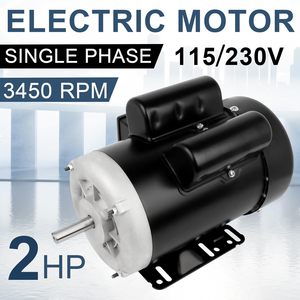 Moteur électrique Cuilvu 2 CV monophasé 3450 tr/min, cadre 56, TEFC, montage sur pied, 115-230V, moteur à induction - Product Image 2