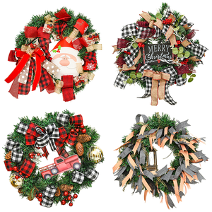 Guirnalda de Navidad hecha a mano de POLIÉSTER + PVC con cintas de bombillas rojas de estilo pastoral - Product Image 1