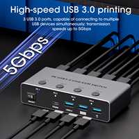 Conmutador KVM SYONG 8K 4 en 1 Salida 8K/4K HD2.1 Conmutador KVM USB 3.0 Transmisión de Alta Velocidad para PS5 / Xbox / PC