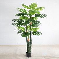 Tanaman Daun Monstera Buatan Tangan Realistis PVC Tahan Lama dengan Pot, Model Batang Terhubung, Baru dari Pabrik DKB, Populer untuk Dekorasi Dalam Ruangan