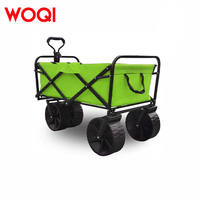 WOQI Chariot pliable portable en acier de grande capacité Chariot à la mode Autres accessoires de camping Wagon de plage de jardin