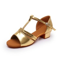 Zapatos de Baile Latino para Niñas, de Satén con Punta Abierta y Tacón Bajo, para Salsa, Tango y Práctica, con Suela de Gamuza