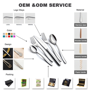 Groothandel Luxe Restaurant Bestek Spiegelpolijst Vork en Lepel Mes RVS Zilver Bestekset voor Bruiloften - Product Image 2