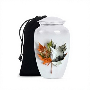 Gran oferta, urna para adultos de cremación blanca de hoja de arce grande y hermosa de la mejor calidad para cenizas humanas, urna grande decorativa - Product Image 1