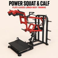Machine de musculation pour squats et soulevés de mollets, idéale pour les salles de sport commerciales, entraînement des quadriceps et des fessiers, avec supports d'épaules rembourrés