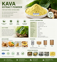 Poudre d'extrait de racine de Kava Kava 100% naturelle, 30% 70% Kavalactones hydrosolubles pour la relaxation et le soulagement du stress