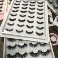 Vente en gros de cils en vison de marque privée de 16mm et 18mm Logo personnalisé Faux cils à pointes Logo personnalisable à bande complète