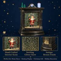 Decoraciones Navideñas, Lámpara de Bola de Cristal LED, Nochebuena, Figura de Anciano, Copos de Nieve Flotantes, Regalo Navideño Creativo para Interiores