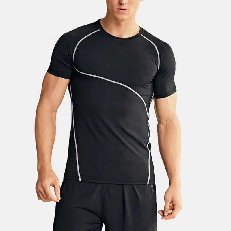 Hochwertige Männer Fitness Wear Plain T-Shirt Polyester Gym Active Muscle Tees Shirt Italien Hersteller/