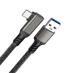 2M 데이터 케이블 90 도 직각 USB to C형 충전 케이블 고속 충전 와이어 브레이드 케이블 전화 액세서리