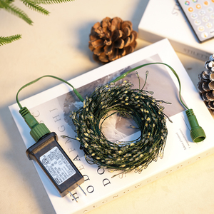 Guirlande lumineuse LED de Noël avec télécommande, fil de cuivre vert foncé pour la décoration de l'arbre de Noël dans le salon - Product Image 2