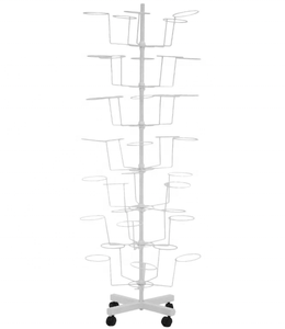 7-Tier 35 Chapeau Rotatif Présentoir Au Sol Debout Chapeau Racks Chapeaux En Métal Au Détail Chapeau Affichage avec Roues - Product Image 4