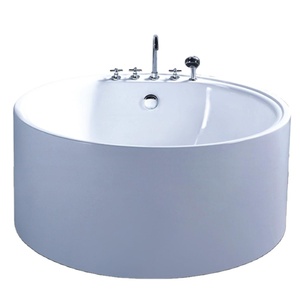 Bañera de Hidromasaje Redonda Blanca Moderna de Acrílico Ecológico Independiente para una Persona, de Lujo y Calidad, <span class=keywords><strong>INTERLAN</strong></span> con 5 Años de Garantía - Product Image 1
