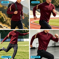 Ensemble de survêtement de football de haute qualité en gros, veste et pantalon de football personnalisés avec logo OEM, tenue d'équipe avec logo
