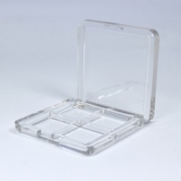 Meilleure vente étui à palettes de fard à paupières vide transparent en matière plastique emballage de boîtier de fard à paupières carré personnalisé 4 couleurs transparent