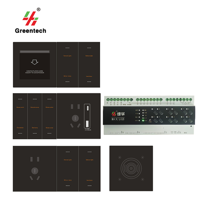 Hotel Smart Room Control System with Light Scene and Curtain Switches RCU Automation Plan Smart Lighting Control Unit for Hotels