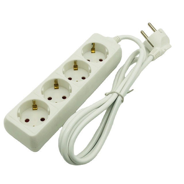 Schuko Germany Plug 4 Ways Extension Socket EU Smart Power Strip with CE ROSH with Surge Protection