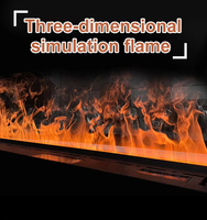 Cheminée électrique en acier avec flamme simulée à la vapeur d'eau 3D, décoration intérieure, prise de courant standard personnalisée