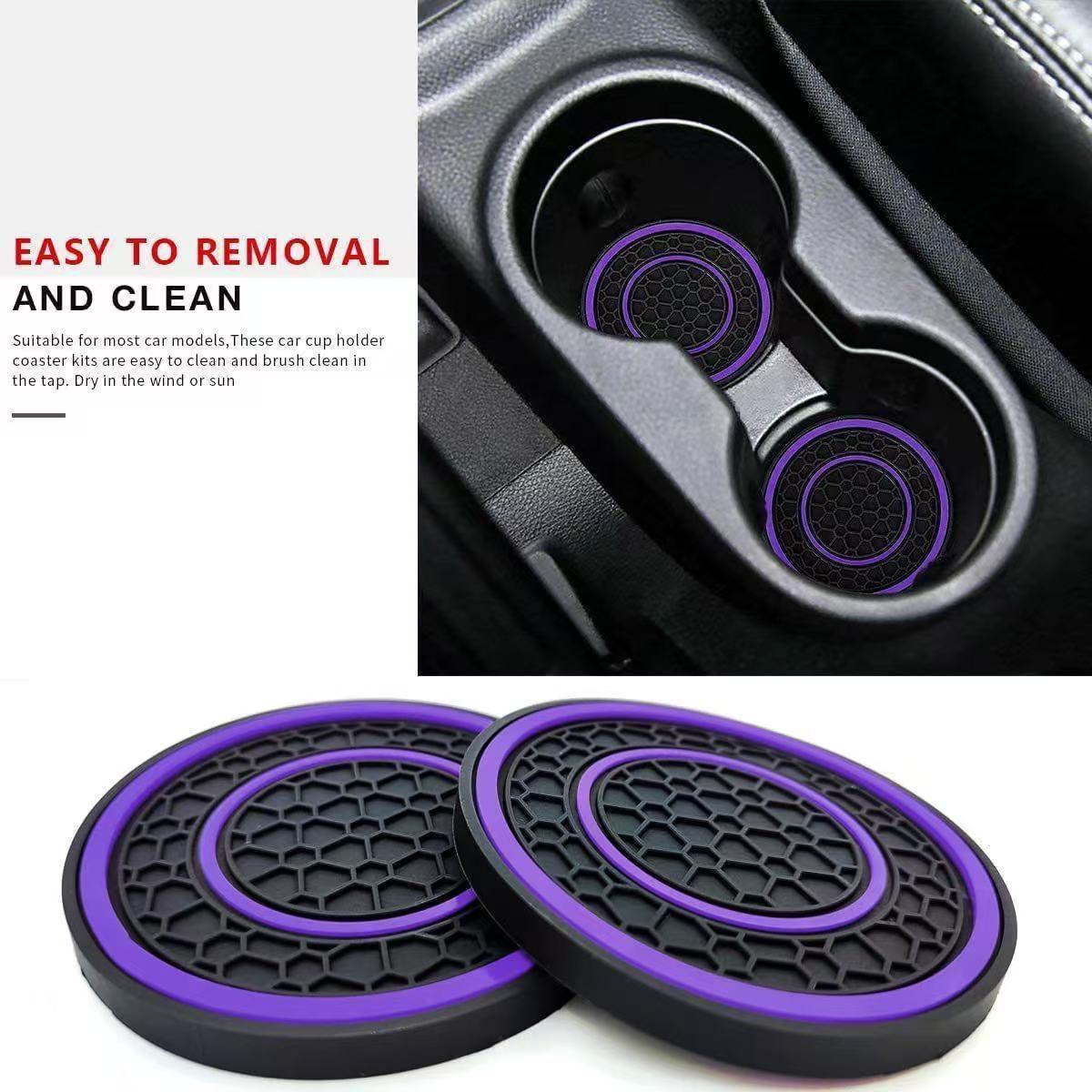 Honeycomb pattern water coasters [purple] - one pair